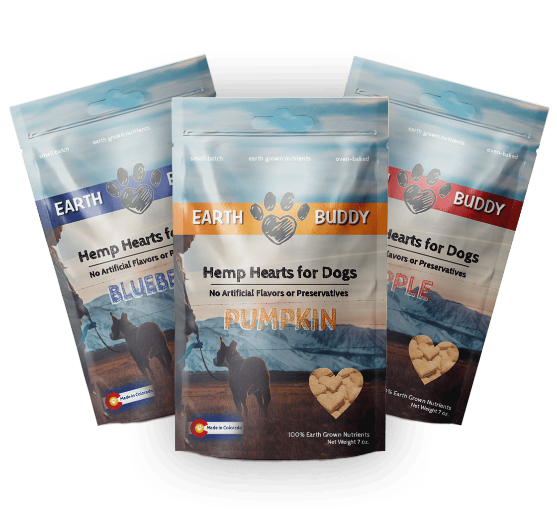 Bags of Earth Buddy CBD Dog Treats. Try CBD for dog allergies and other CBD products today