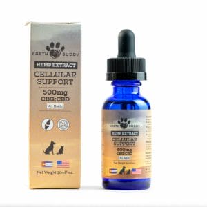 Earth Buddy Cellular Support Hemp Extract 500mg-30ml helps your dog experience CBG effects.
