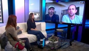 image of podcast hosts on a couch speaking to co-founder of earth buddy and founder of boulder hemp