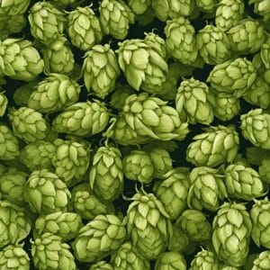 AI generated image of hops. Hops are high in humulene terpene. Learn more on this page.
